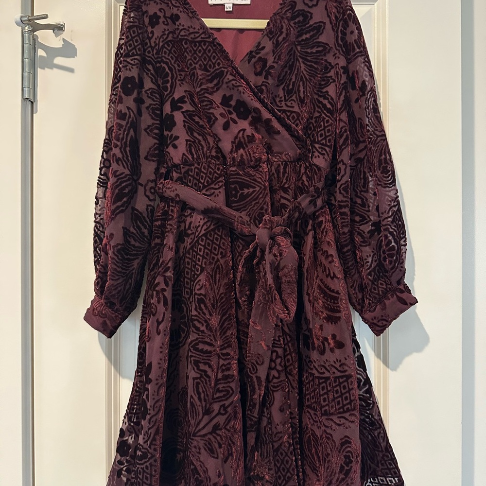 Ivy City Burgundy Wrap Dress